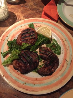 Portobello mushrooms - delicious! at Appaloosa in Mykonos