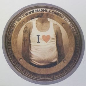 Their goofy sticker/ logo at Mad Mex in Erie