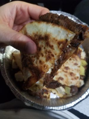 Blackbeanie Quesadilla with tofu and vegan cheese at Mad Mex in Erie