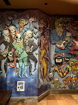 Fun artwork inside  at Mad Mex in Erie