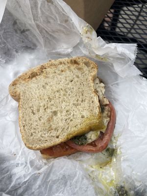 vegan caprese sandwich  at Jodi Bee Bakes in Salem