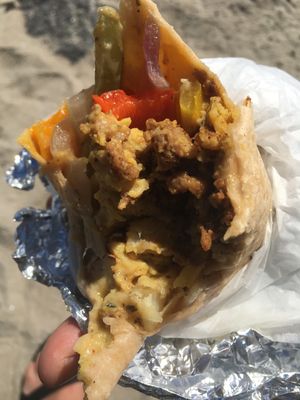 Vegan breakfast fajita burrito at Jodi Bee Bakes in Salem