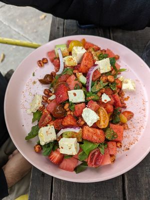 watermelon and feta salad at FOREVER in Mexico City