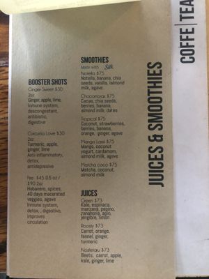 Menu  at FOREVER in Mexico City