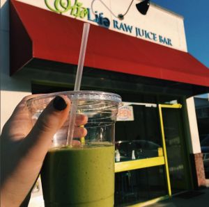 Tropical Matcha at One Life Raw Juice Bar in Charlotte