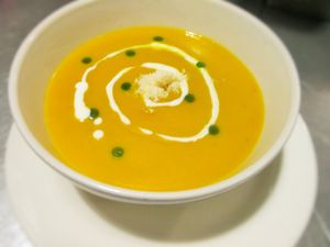 Fresh pumpkin and carrot.  at Organika in Cusco