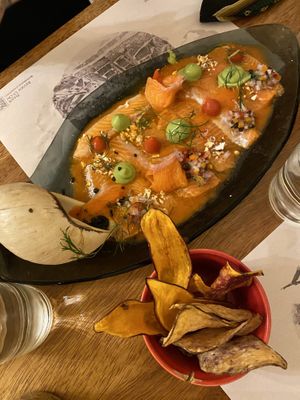 trout ceviche at Organika in Cusco