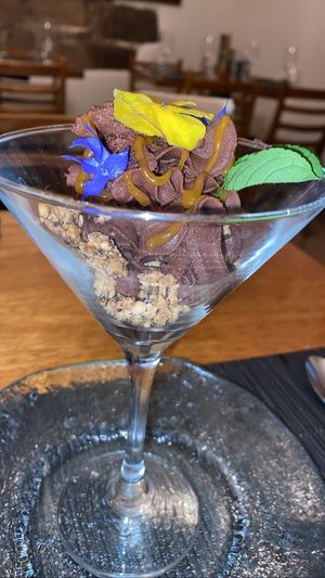 Great vegan chocolate mousse   at Organika in Cusco