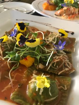 Homemade Pumpkin ravioli  at Organika in Cusco