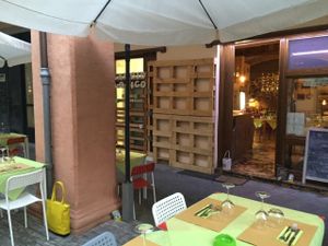 outdoor seating at CamBio Logico in Forli