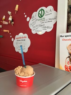 Check out the sign too. at Gelados Fragoleto in Lisbon