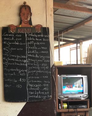 Menu at Nasa in Ouagadougou