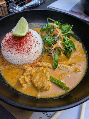 Vegan 'chicken' coconut curry at Wagamama in Canterbury