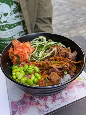 Pulled shiitake donburi at Wagamama in Canterbury