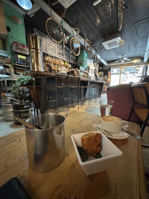 Empenada in natural habitat  at Recyclo Bike Cafe in Malaga