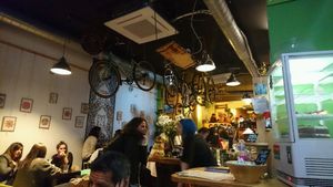 the bar at Recyclo Bike Cafe in Malaga