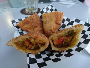 Empanadas at Recyclo Bike Cafe in Malaga