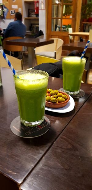 Batidos at Recyclo Bike Cafe in Malaga