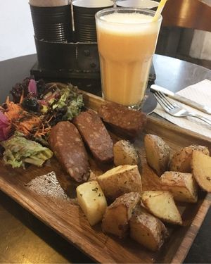 Vegan chorizo at Recyclo Bike Cafe in Malaga