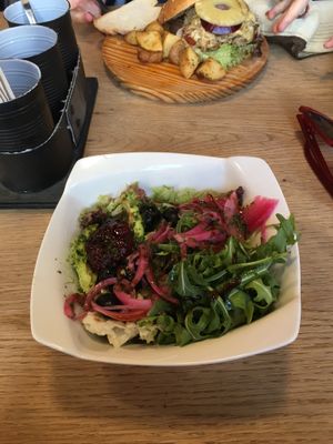 bahamontes salad (without goats cheese) at Recyclo Bike Cafe in Malaga