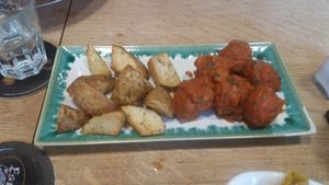 Vegan ball with potato at Recyclo Bike Cafe in Malaga