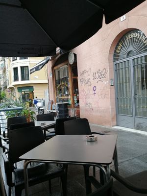Front of cafe at Recyclo Bike Cafe in Malaga