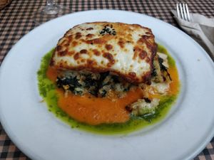 Seitan, tempeh and spinach lasagna at Vegetalia - Born in Barcelona
