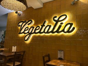 Vegetalia sign inside  at Vegetalia - Born in Barcelona