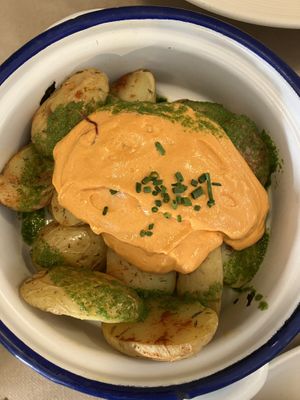Patatas bravas hervidas  at Vegetalia - Born in Barcelona