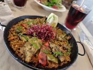 Paella with heura at Vegetalia - Born in Barcelona