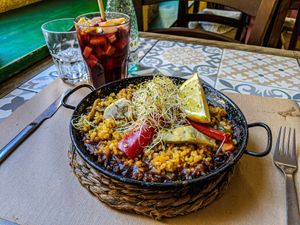 Vegan paella. 😙👌🏽 at Vegetalia - Born in Barcelona