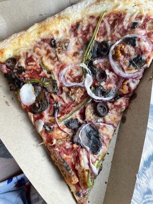 Vegan tempeh pizzaa  at Whole Foods Market in Louisville