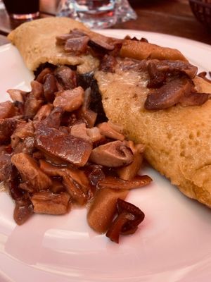 Omelette with Mushrooms at Rifugio Vajolet in Vigo Di Fassa