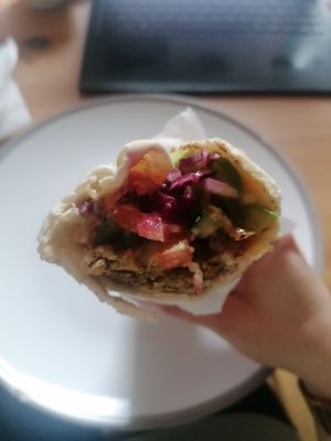 Tastiest falafel wrap at Fanoush Salad Bar - London Rd in Sheffield