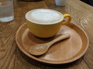 Cafe au lait at Apprivoiser Whole Food Cafe in Kyoto