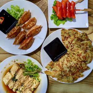 Tteokkochi, Kimchi Mandu, Yachae Jeon, Dubu Jorim  at The Boneless Kitchen - 无骨厨房 in Central Singapore