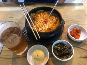 Budae jigae (army stew Hotpot with Maggi) at The Boneless Kitchen - 无骨厨房 in Central Singapore