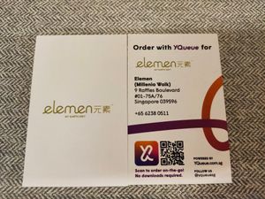 Name card at elemen 元素 - Millenia Walk in Central Singapore