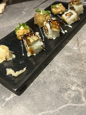 Seaweed tofu and plant unagi roll  at elemen 元素 - Millenia Walk in Central Singapore