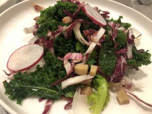 Kale and bailing mushroom salad at elemen 元素 - Millenia Walk in Central Singapore