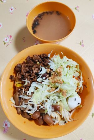 Mushroom Mee Pok at Xiu Yuan Vegetarian Eating House in Central Singapore
