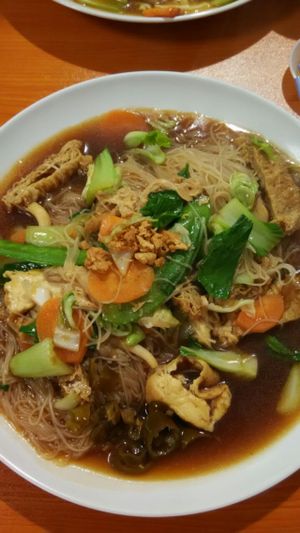 bee hoon with gravy  at Xiu Yuan Vegetarian Eating House in Central Singapore