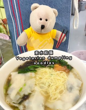 Dumpling noodles $4.50 at Xiu Yuan Vegetarian Eating House in Central Singapore