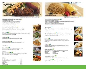 Menu at The Urban Fork in Guam