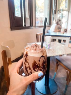 cold special coffees  at Casa Munay in Buenos Aires