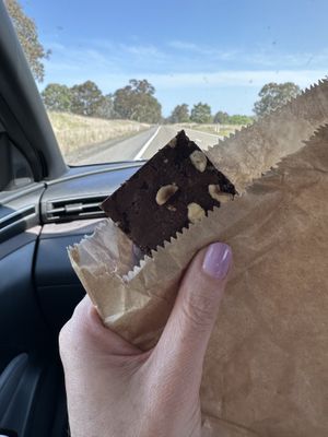 Vegan brownie   at Oliver's Real Food in Gundagai