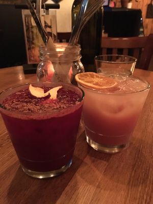 beet and lemonade zend elixirs at Zend Conscious Lounge in Vancouver