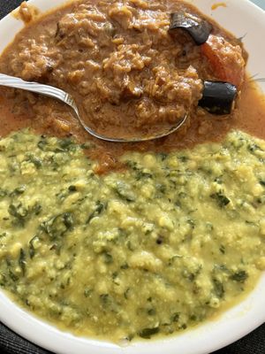 Both curries   at The Cochin in Bedford