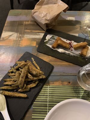 fried tofu & eggplants  at Cavoli Nostri in Naples