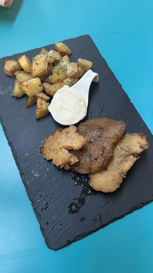 Seitan steak with potatoes  at Cavoli Nostri in Naples